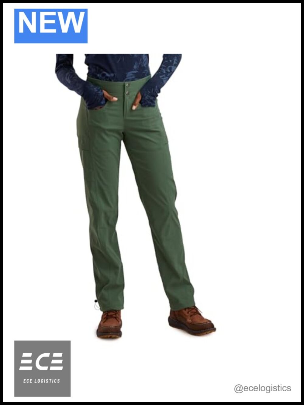 Women's Lined Hiking Pants Straight Fit UPF 50 Adjustable Hem Outdoor